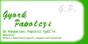 gyork papolczi business card